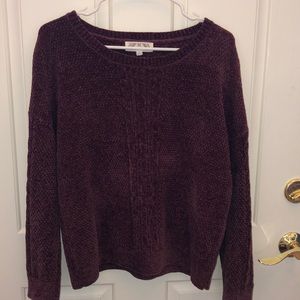 Pink Rose maroon velvet sweater